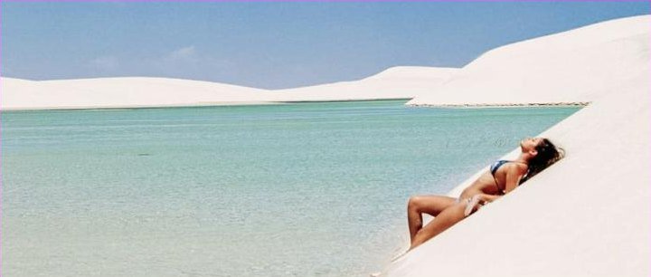 Duna e lagoa no circuito de Santo Amaro, nos Lençóis Maranhenses